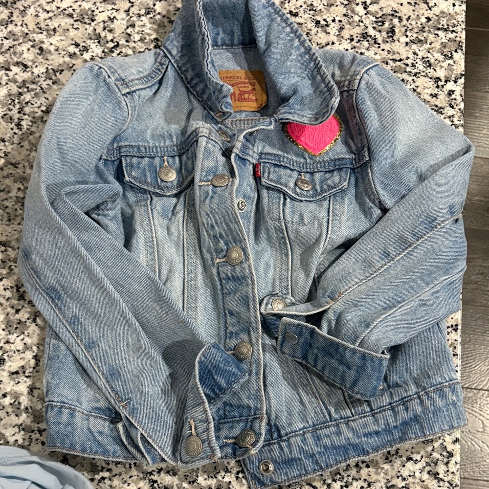 Levi's Kids Light Blue Denim Jacket with Pink Patch